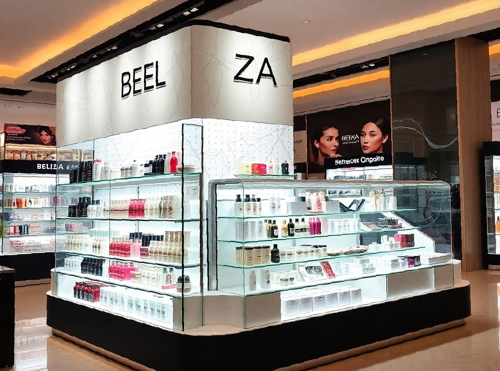 Beauty products display use design that balances form + function